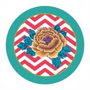 NEW LISA CORTI masonite glory zig zag placemat, set of 2 in red